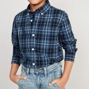 NWT Old Navy Patterned Poplin Built-In Flex Shirt for Boys